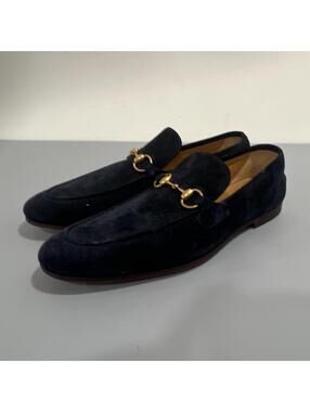 Gucci Men's Navy Blue Buckle Loafer Shoes SIZE 9 $1,089